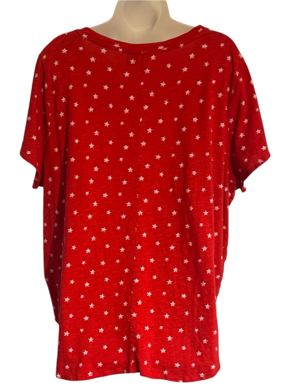 Cynthia Rowley  Red Star V-Neck Short Sleeve Tee  PLUS: 3X   #5 - Picture 5 of 7